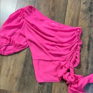 Olivaceous Pink Off-Shoulder Blouse